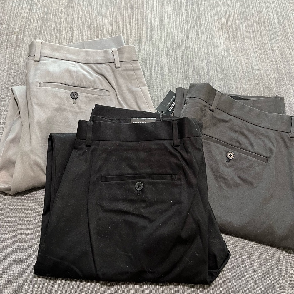 3 Pairs (one w/ tags) EXPRESS 34x32 Men’s Dress Pants. Smoke free home.